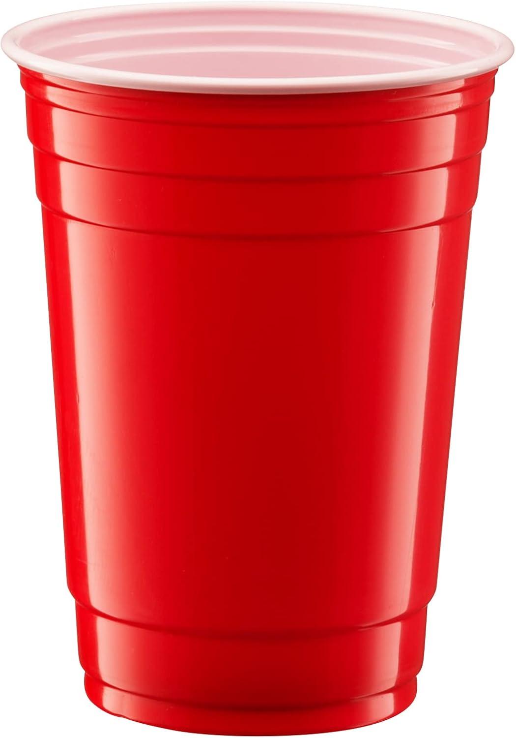 GUSTO 18 Oz Plastic Red Cups for Party Disposable Drinking Cups, 100-Pack