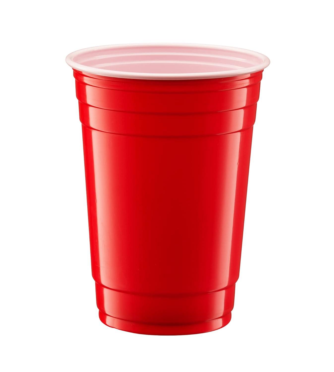 GUSTO 18 Oz Plastic Red Cups for Party Disposable Drinking Cups, 100-Pack