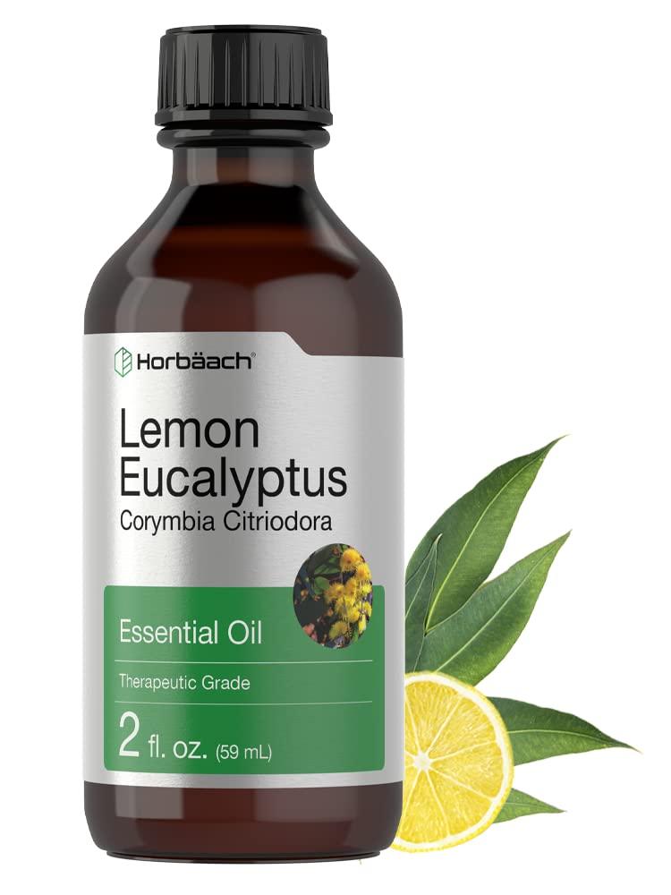 Lemon Eucalyptus Oil | 2 oz | Natural, Undiluted, GC/MS Tested | by Horbaach