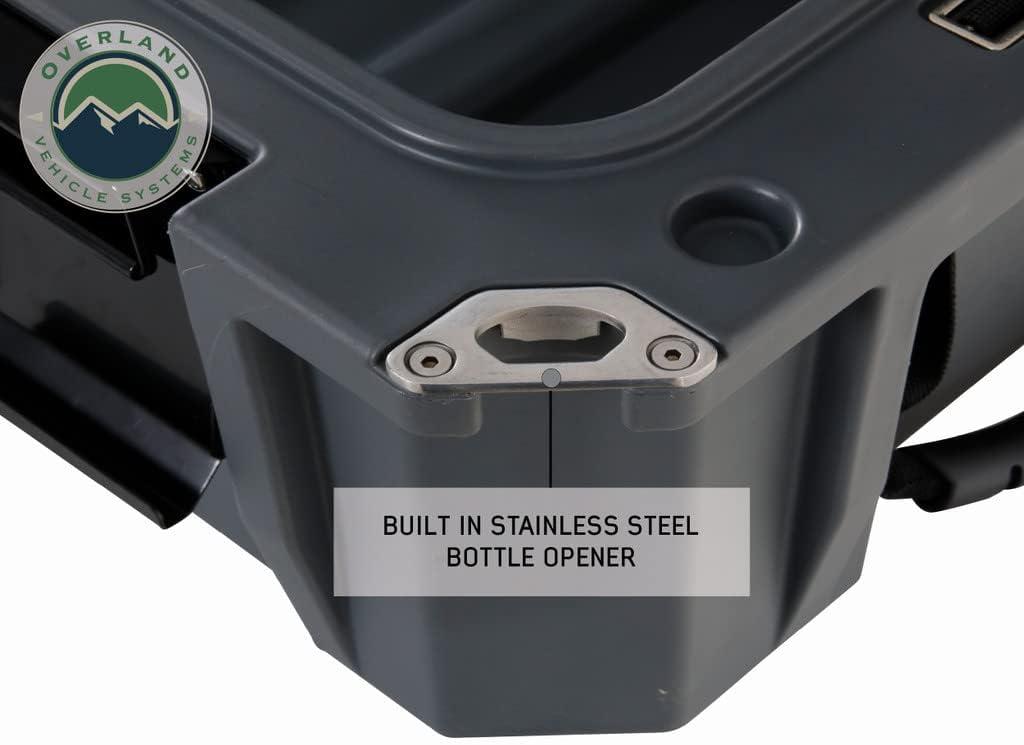 Overland Vehicle Systems 40100011 Dry Box with Drain & Bottle Opener, Dark Grey - 23.75 gal