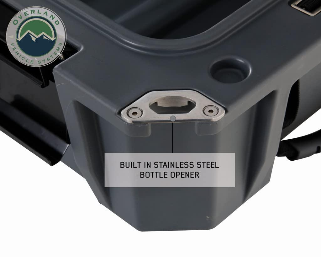 Overland Vehicle Systems 40100011 Dry Box with Drain & Bottle Opener, Dark Grey - 23.75 gal