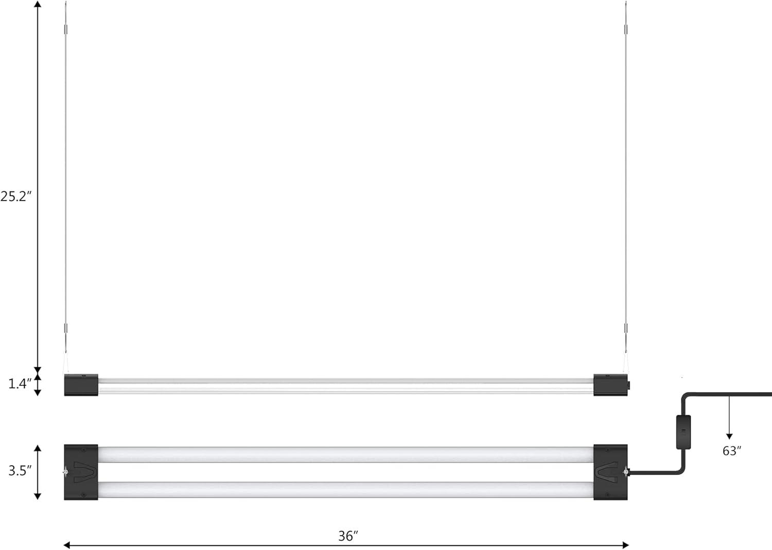 BoostGro 3FT LED Grow Light Full Spectrum with Enriched Red Light Linkable Design for Indoor Plants and Gardening (1-pack)