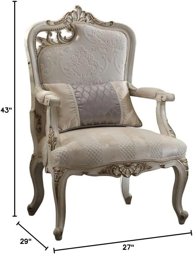 ACME Picardy Accent Chair with Pillow in Antique Pearl