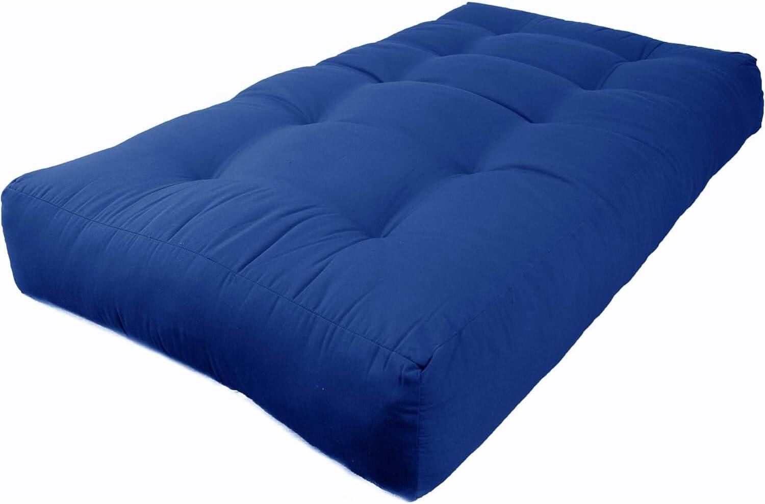 Royal Blue 10-inch Twill Twin Futon Mattress