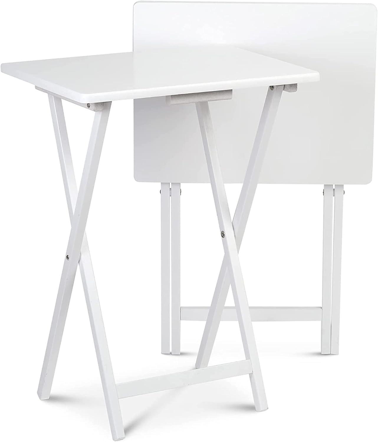PJ Wood 19.09'' Solid Wood Rectangular Portable Folding Table (Set of 2)