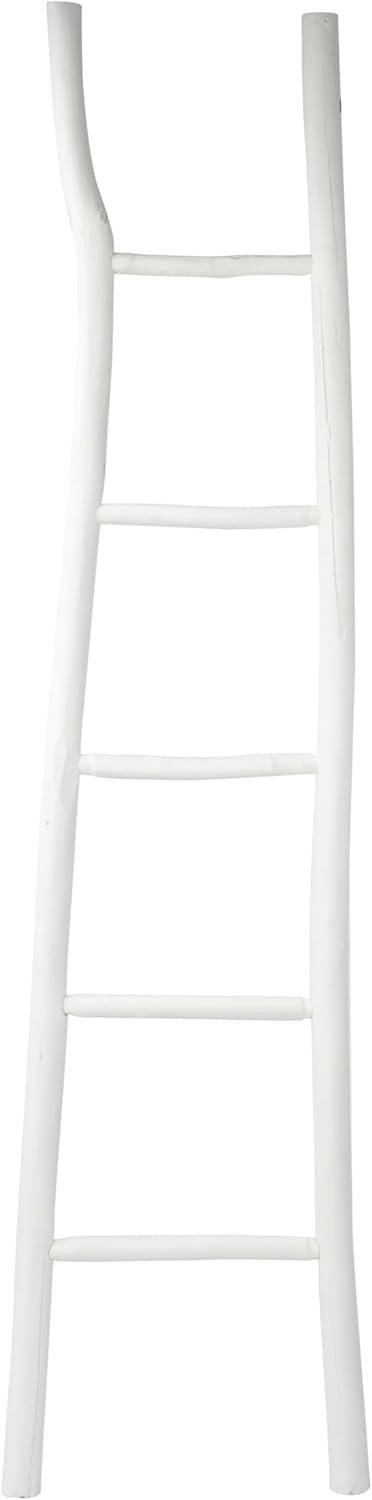 White Tanoak Wood Decorative Blanket Ladder