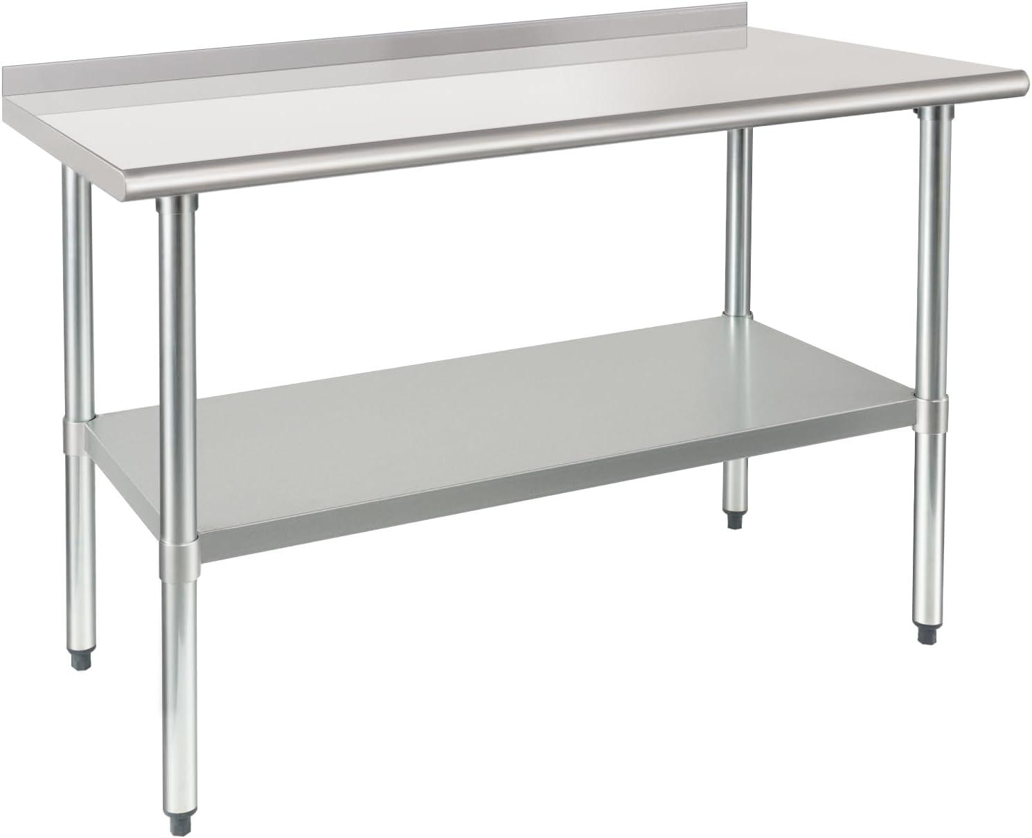 48x24 Inch Stainless Steel Commercial Prep Table with Undershelf