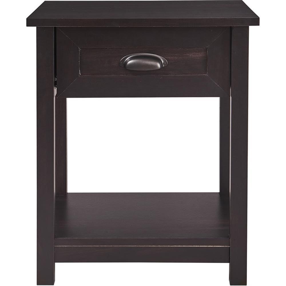 ClickDecor ClickDecor Bailey Nightstand with 1 Drawer and Display Shelf, Black