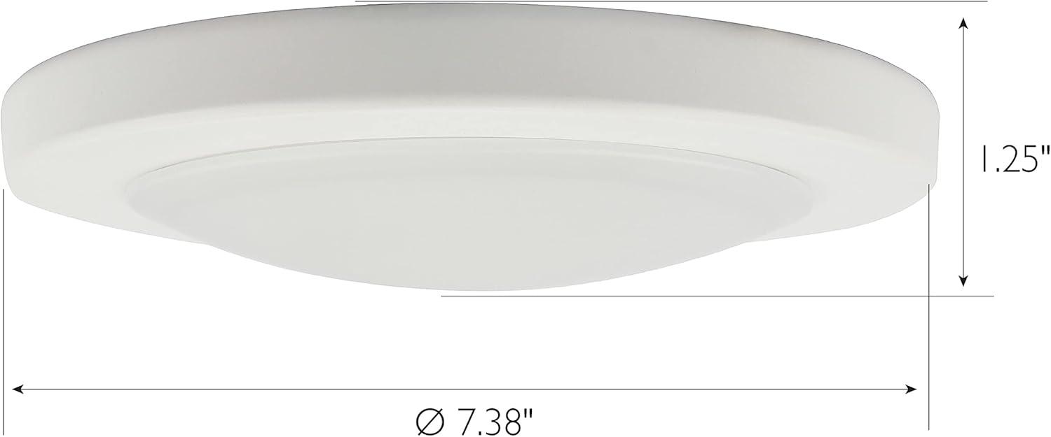 Design House 588160 Paxton Modern Integrated LED Disk Light Indoor/Outdoor Ceiling Flush Mount Dimmable with White Lens Shade for Bathroom Entryway Living Room, White