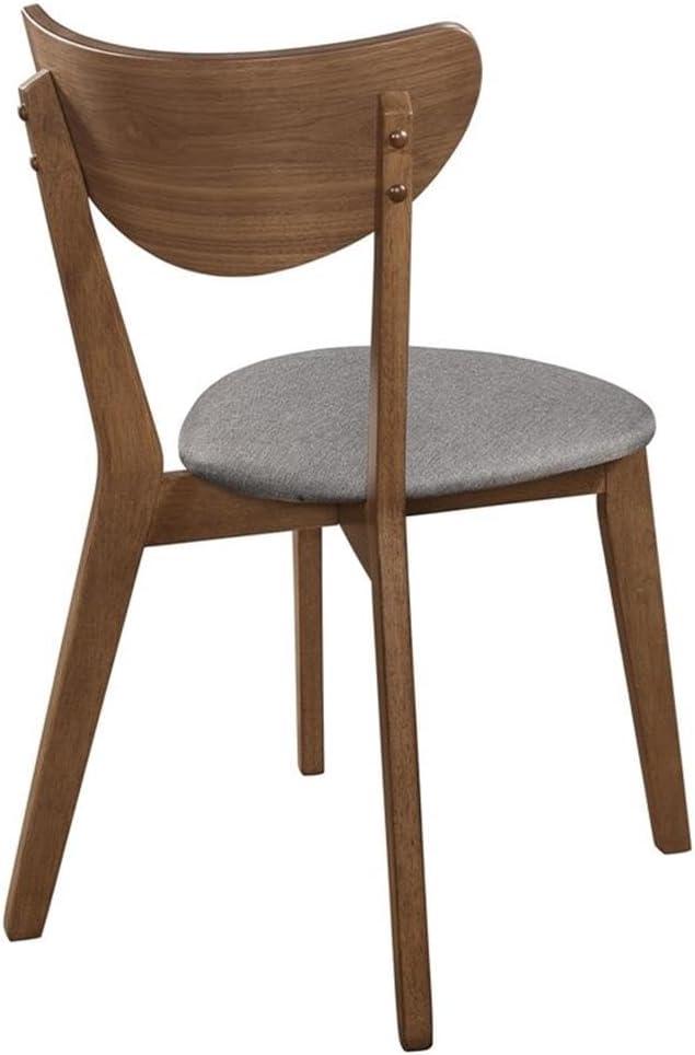 Alfredo Upholstered Dining Chairs Grey and Natural Walnut (Set of 2)