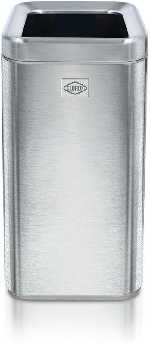 Slim Stainless Steel Rectangular Trash Can with Removable Bucket