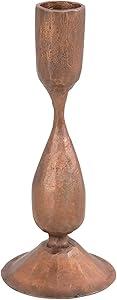 Antique Copper Finish Hand-Forged Iron Taper Candlestick Holder