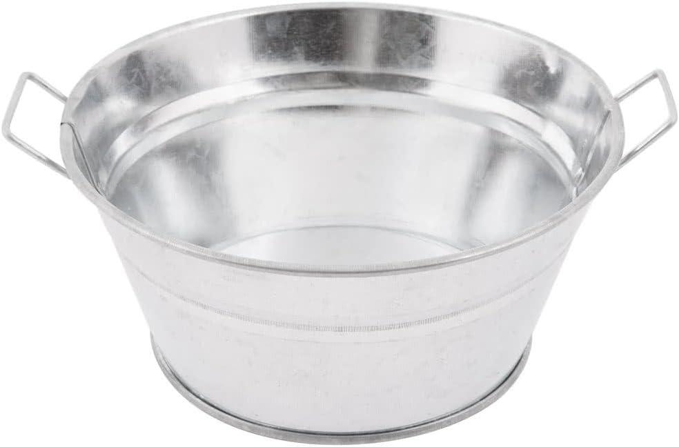 Silver Galvanized Steel Round Tub with Handles