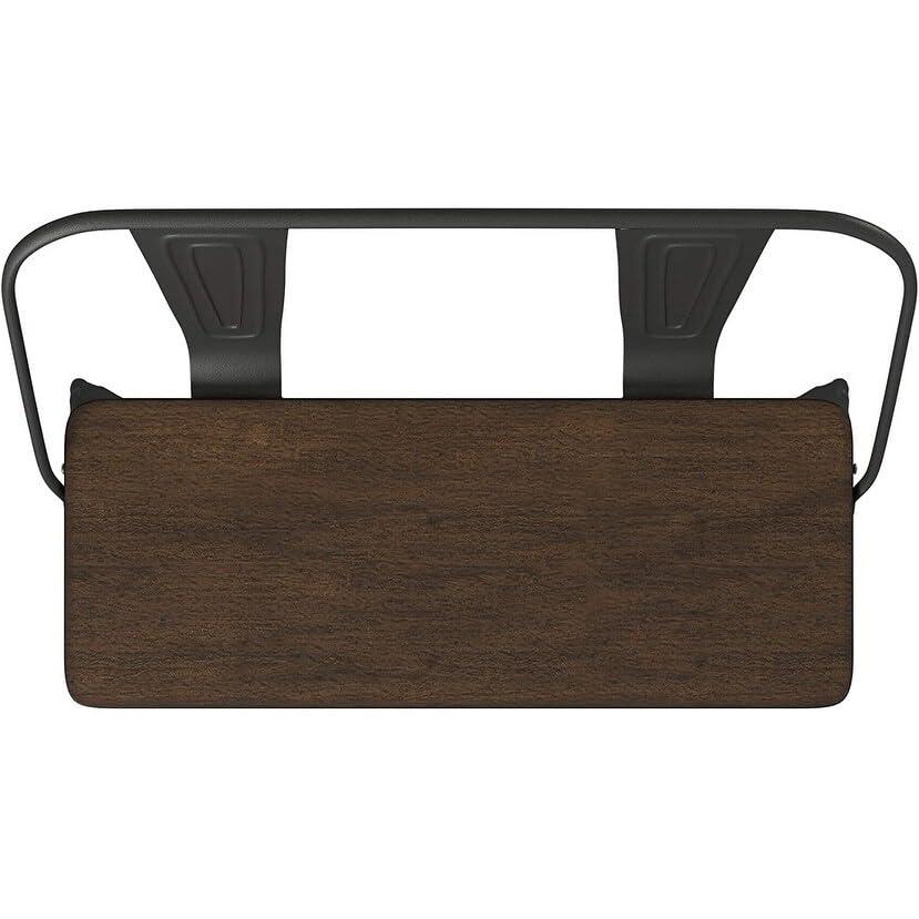 Creative Image's International Metal Bench W/ Wood Top, Gunmetal