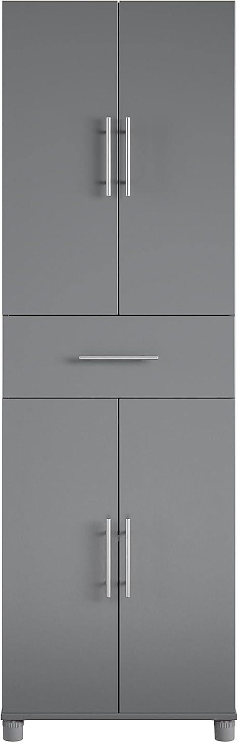 Graphite Gray Freestanding Storage Cabinet with Adjustable Shelves