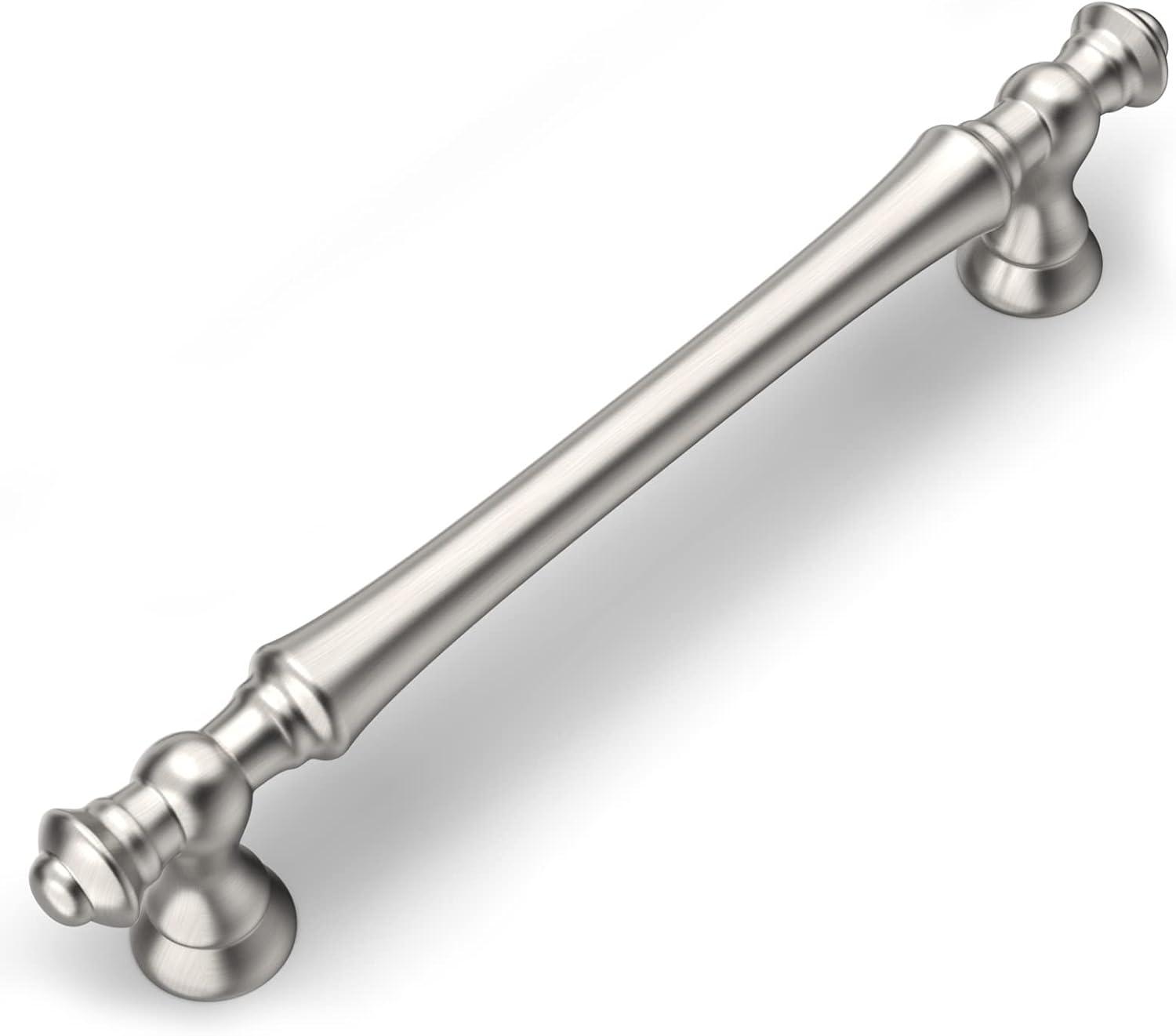 Amerdeco 10 Pack Brushed Satin Nickel Cabinet Pulls - 5 Inch(128MM) Hole Centers Kitchen Handles for Cabinets and Cupboards - ZH0060