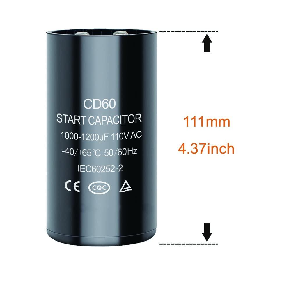 CD60 Black 1000-1200uF 125V Motor Start Capacitor