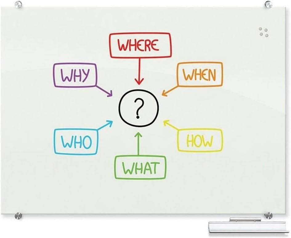 MooreCo Visionary Magnetic Wall Mounted Glass Dry Erase Board