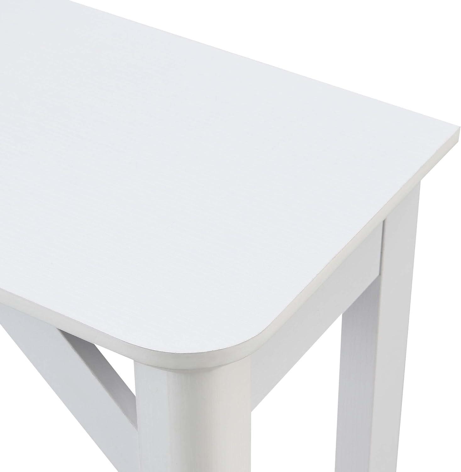 Convenience Concepts Winston Hall Table with Shelf in White Wood Finish