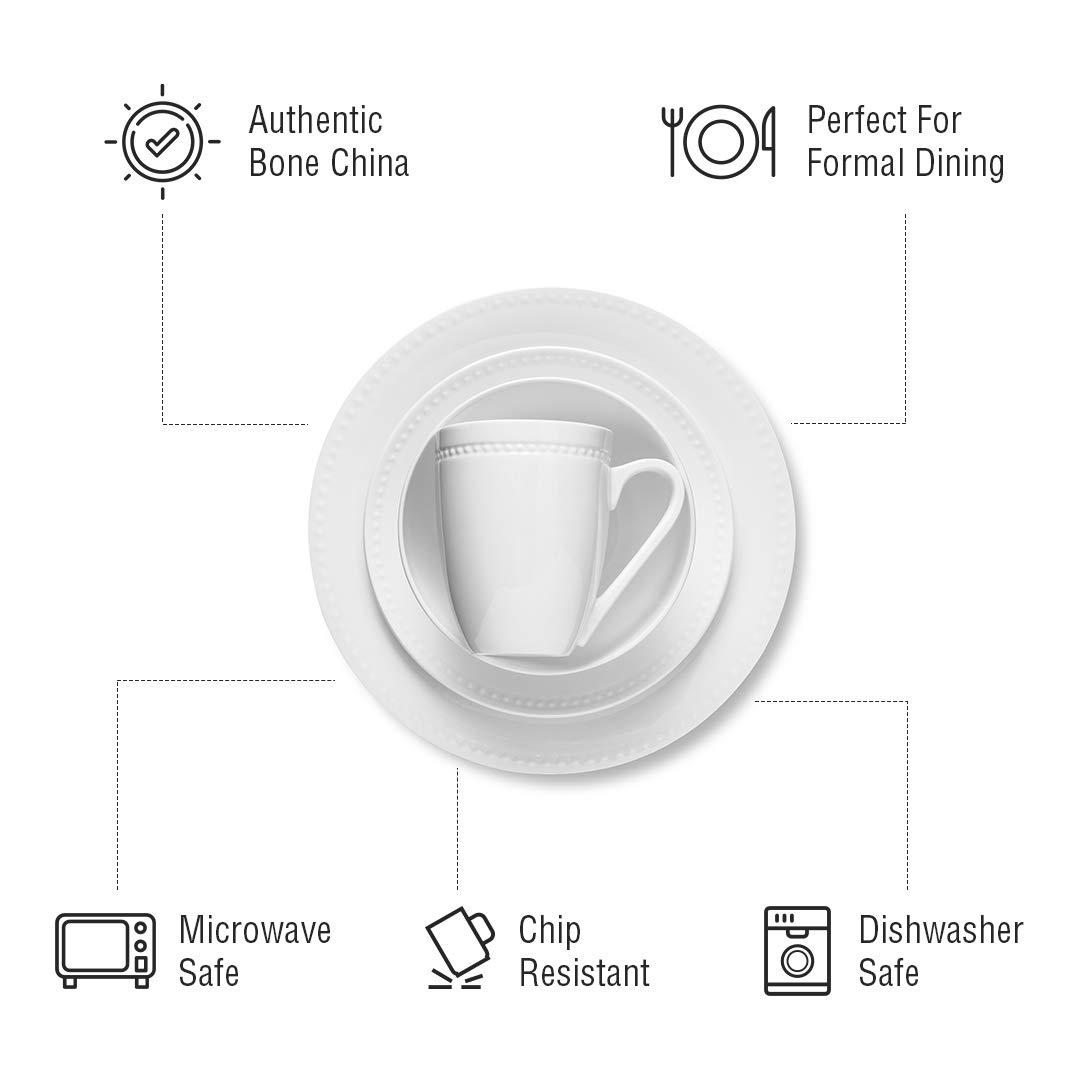 Stone Lain Ava 32-Piece Bone China Dinnerware Set, Service for 8