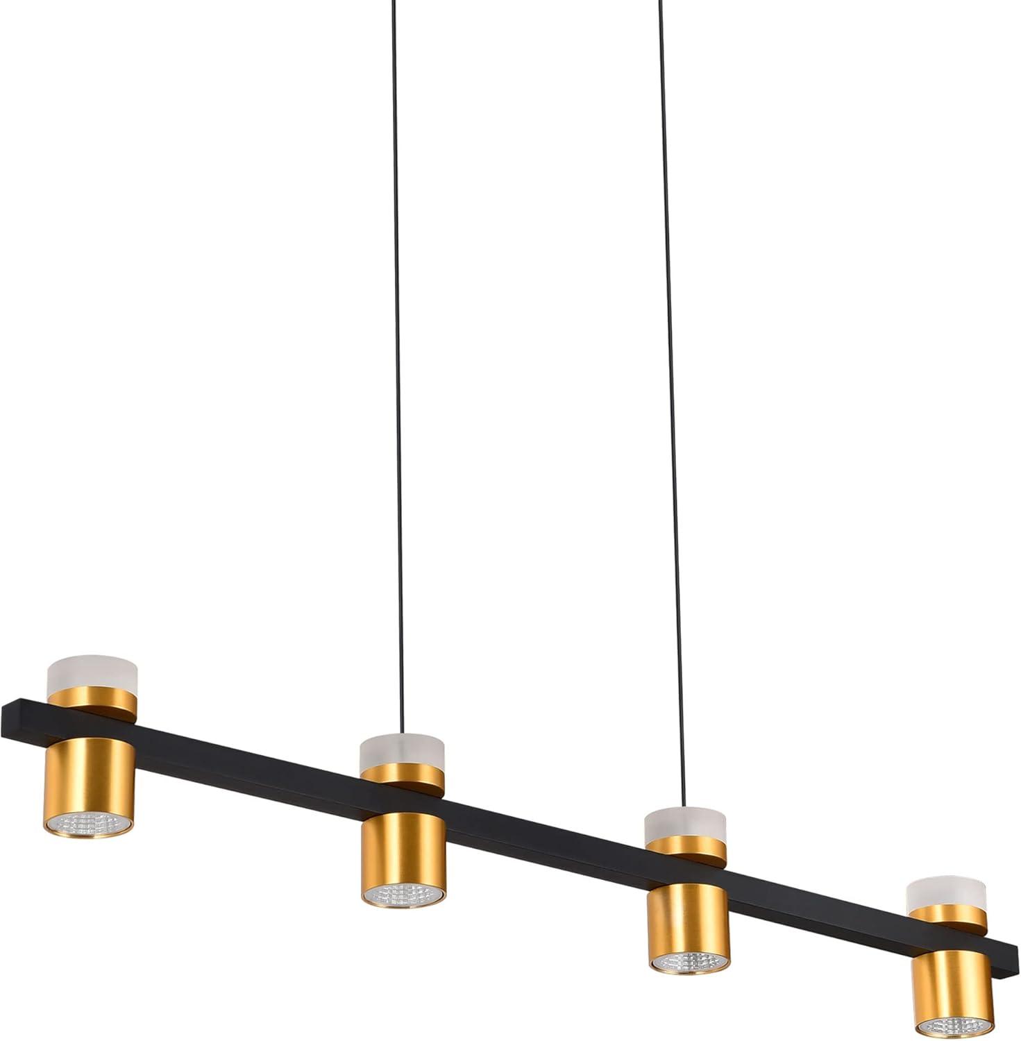 Ferro 34-in Linear 100-277V Up-Down 4-Light Height Adjustable ETL Certified LED Chandelier