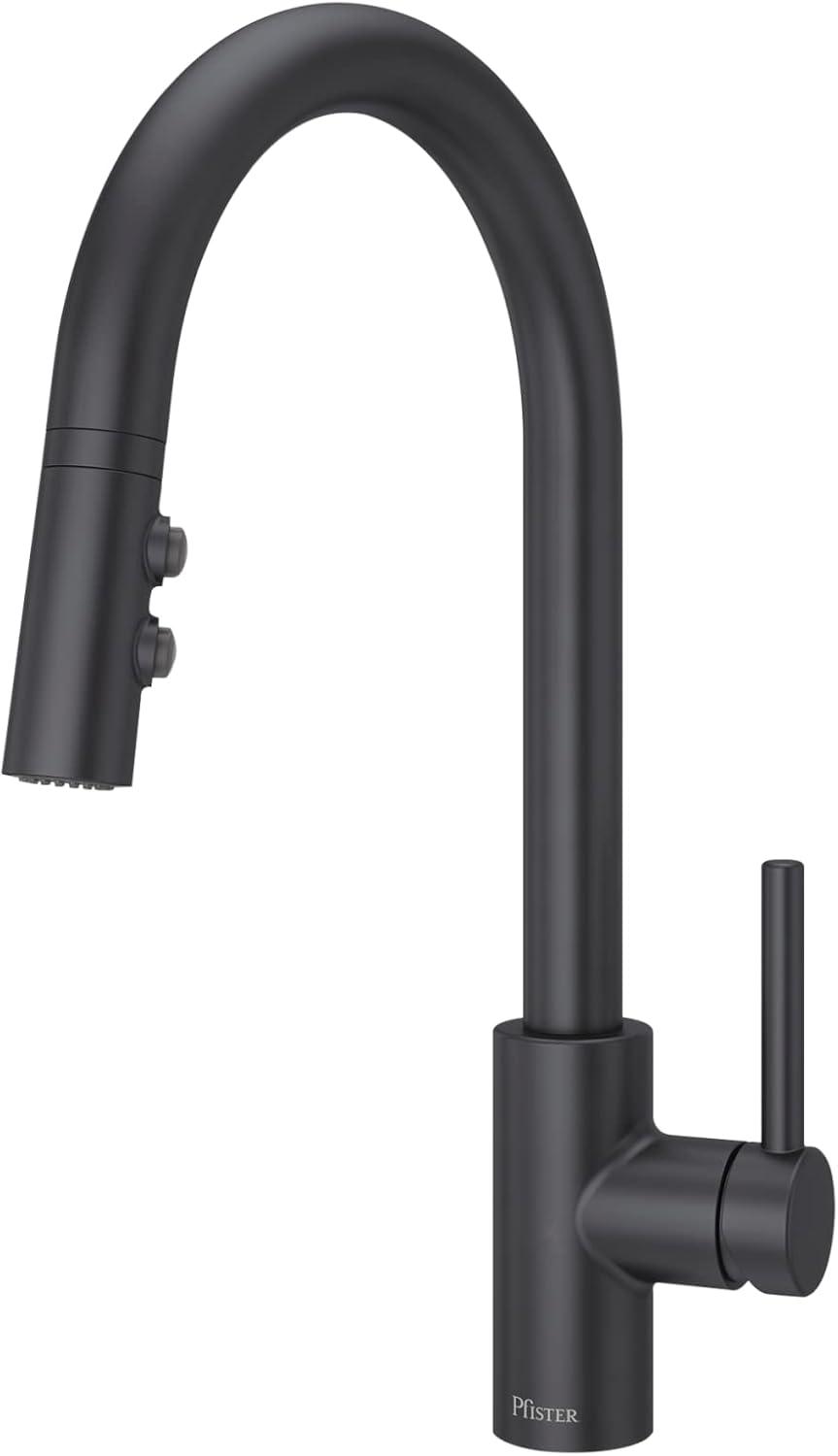 Stellen 16.75" High Arc Pull-Down Kitchen Faucet in Matte Black