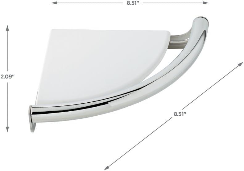 Delta Polished Chrome 8.5" Corner Shelf with Integrated Assist Bar