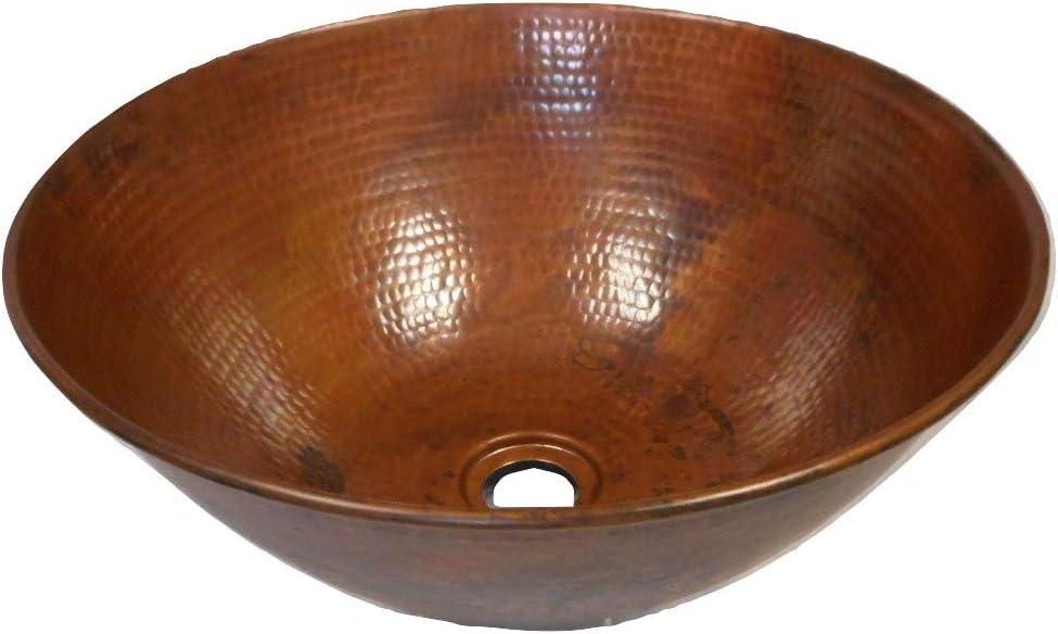 14"Round Copper Vessel Bathroom Sink