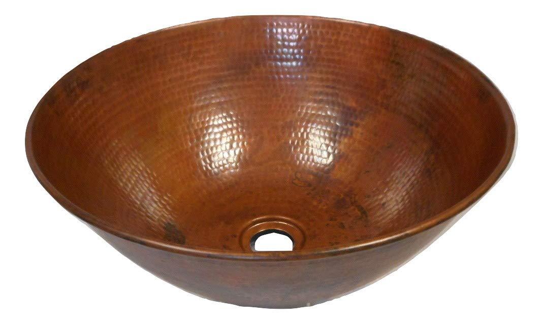14"Round Copper Vessel Bathroom Sink