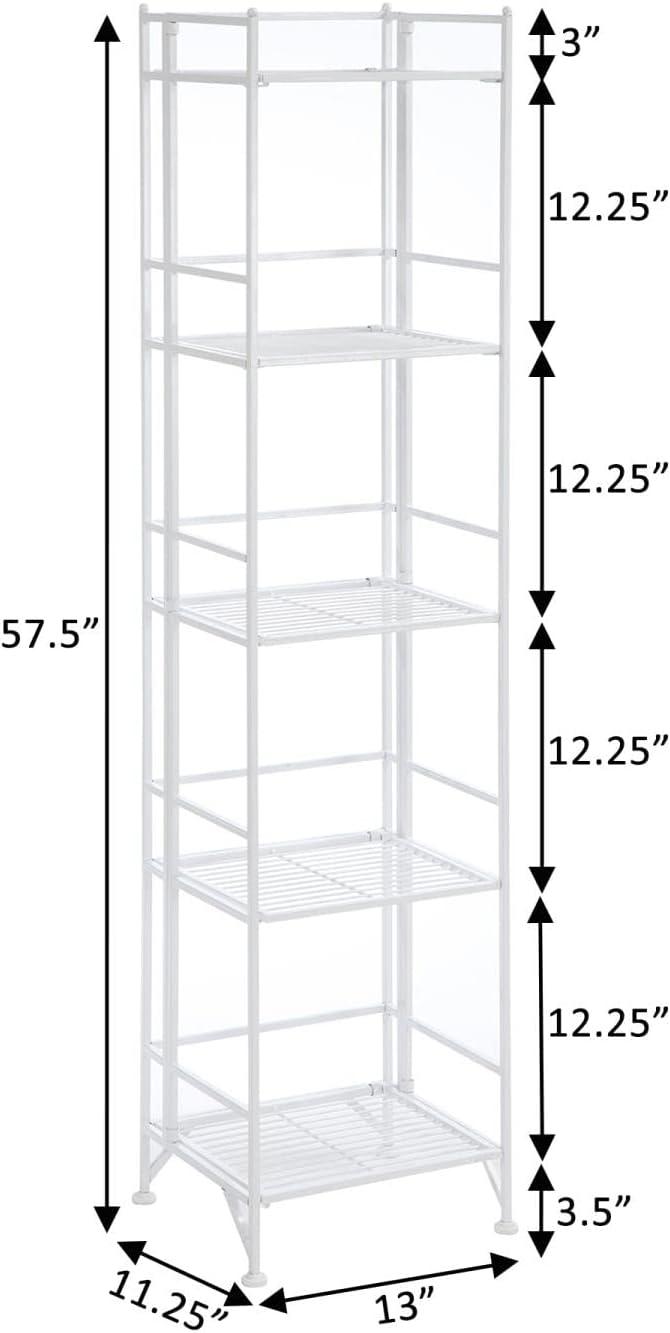 Convenience Concepts Xtra Storage 5 Tier Folding Metal Shelf, White