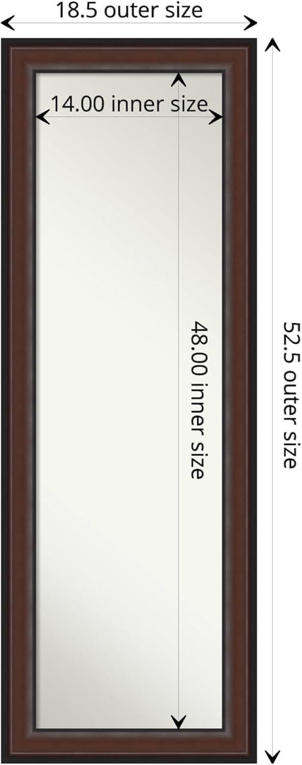 Amanti Art Harvard Walnut Non-Beveled On the Door Mirror Full Length Mirror, Wall Mirror 52.5 in x 18.5 in