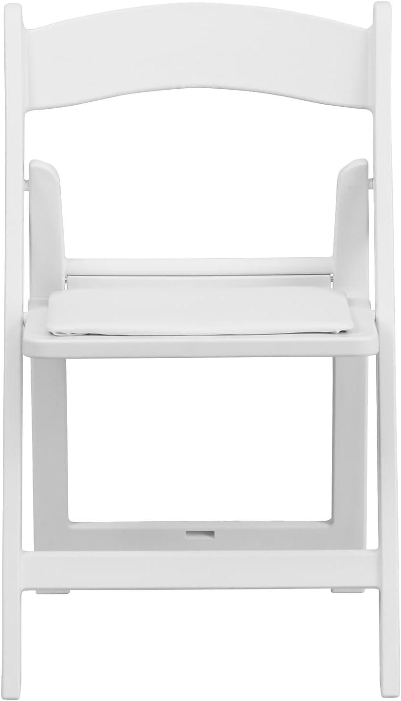Flash Furniture Kids Folding Chairs with Padded Seats | Set of 2 White Resin Folding Chair with Vinyl Padded Seat for Kids