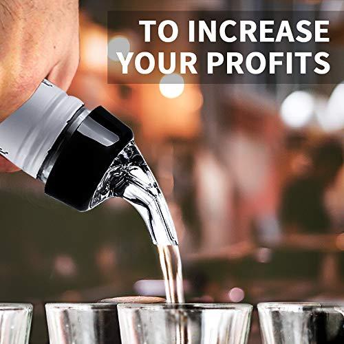 Black and Clear Plastic 30ml Automatic Measured Bottle Pourers Pack of 12