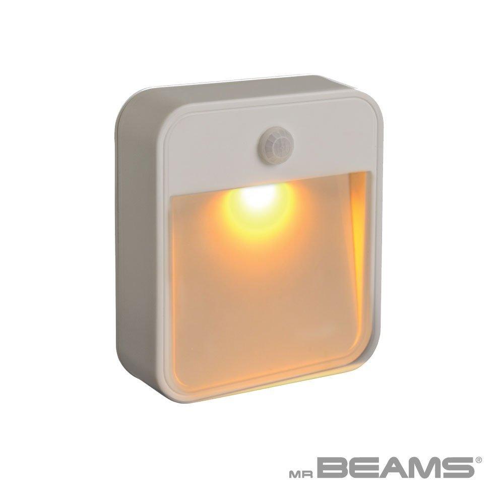 Battery-Operated White Amber LED Motion-Sensing Nightlight