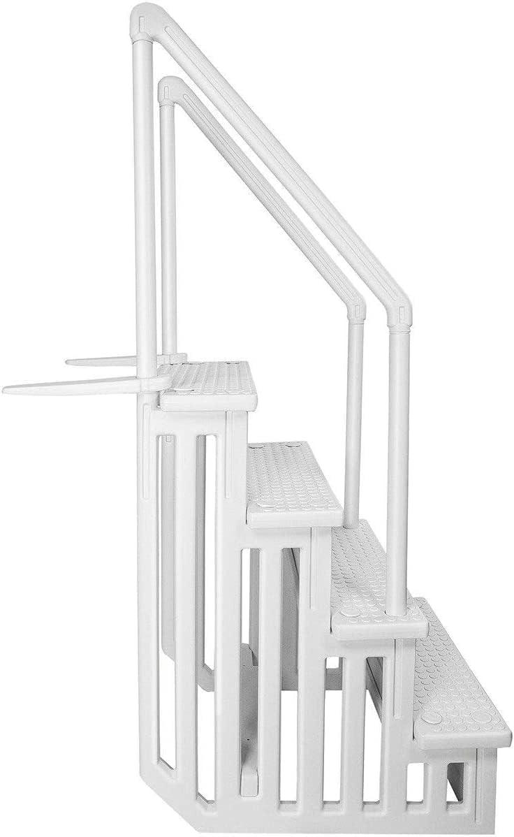 XtremepowerUS XtremepowerUS In-Pool Step Ladder with Handrails for Pools and Decks Up to 54" High