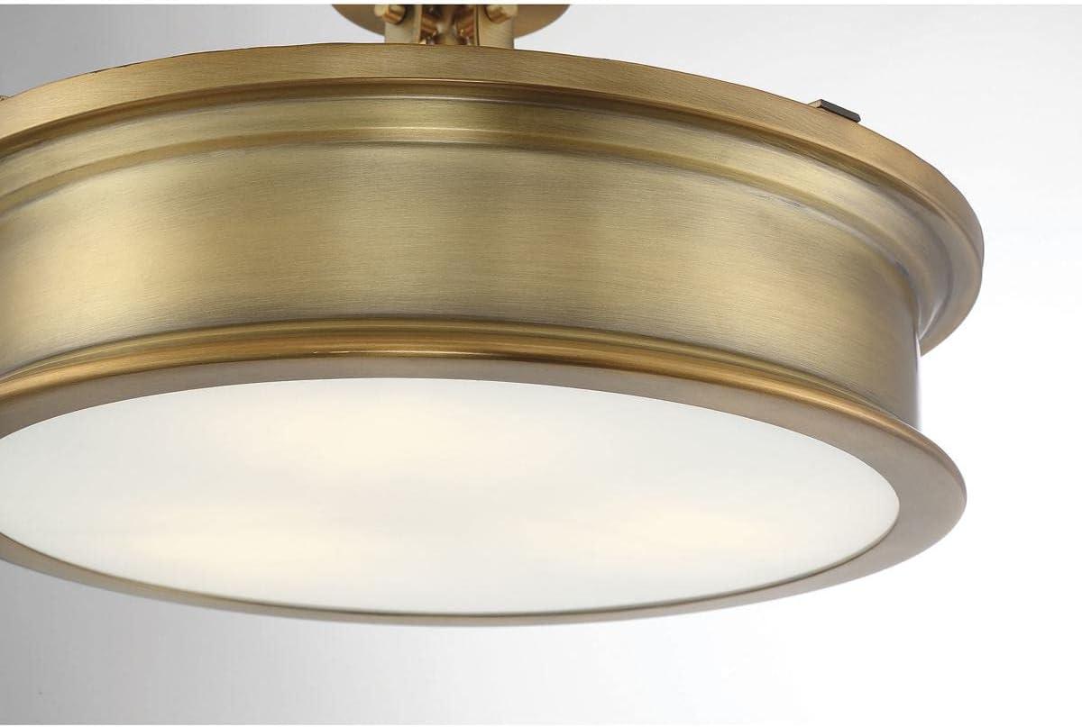 Savoy House Watkins 3 - Light Semi-Flush Mount in  Warm Brass