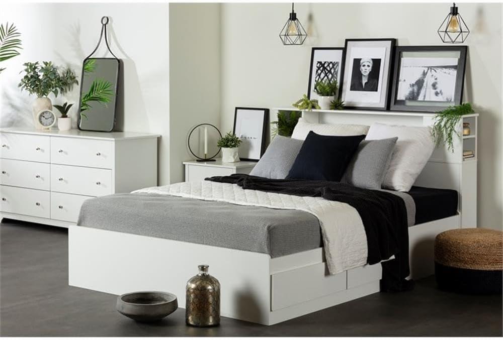 South Shore Vito 1-Drawer Nightstand - End Table with Storage White