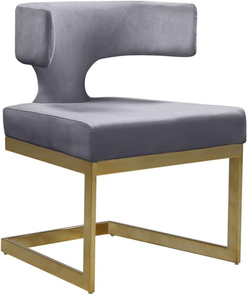 Meridian Furniture Alexandra Gray Velvet Dining Chair