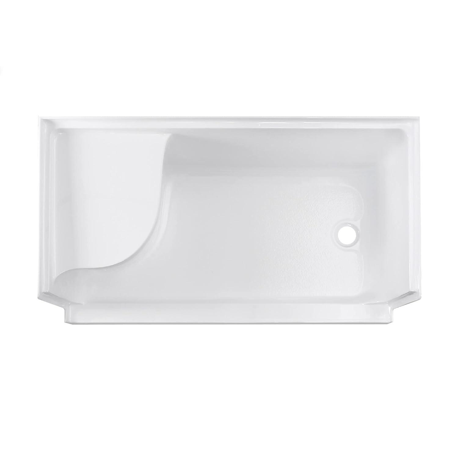 Aquatique 60" x 32" Shower Base in Matte Black