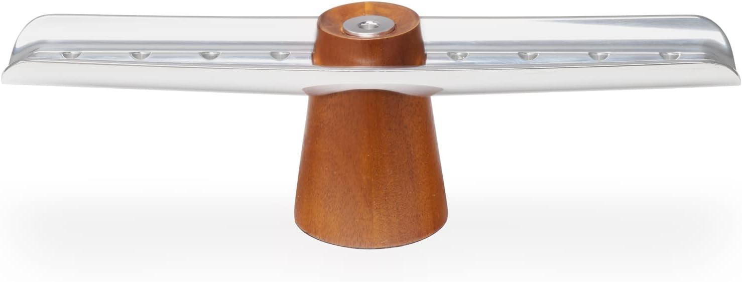 nambe Classic Menorah, Hanukkah Menorah and Candle Holder, Made of Acacia Wood and Silver Plate, 14-Inch, Designed by Neil Cohen