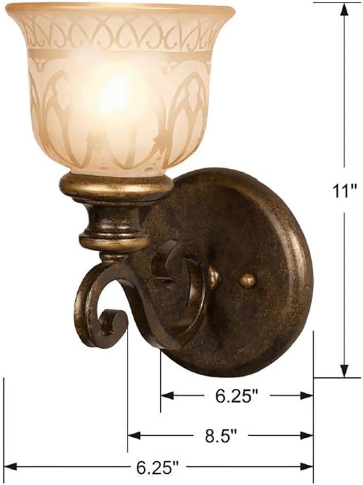 Bronze Umber Sconce with Amber Glass Shade