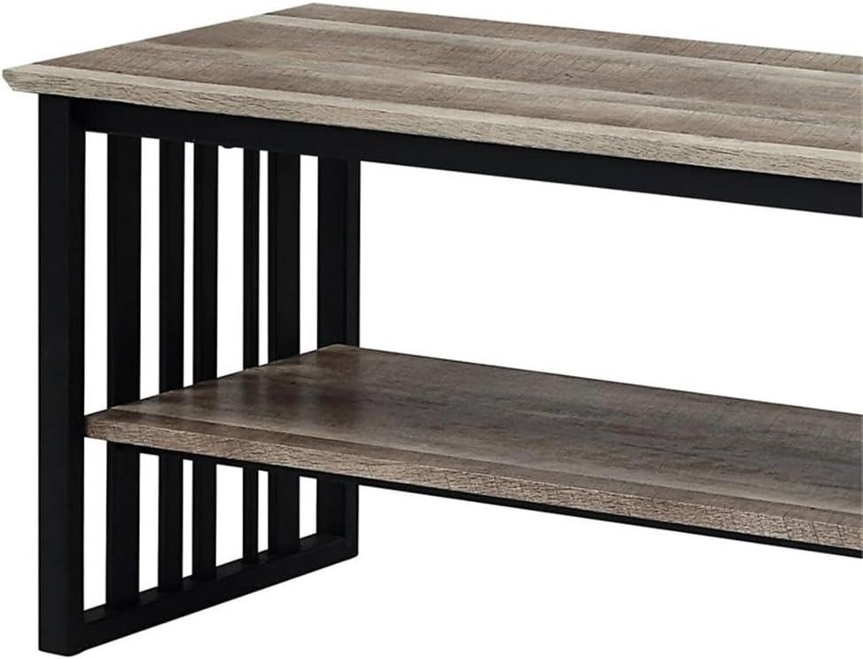 70" Zudora Tv Stand and Console Oak and Sandy Black Finish - Acme Furniture