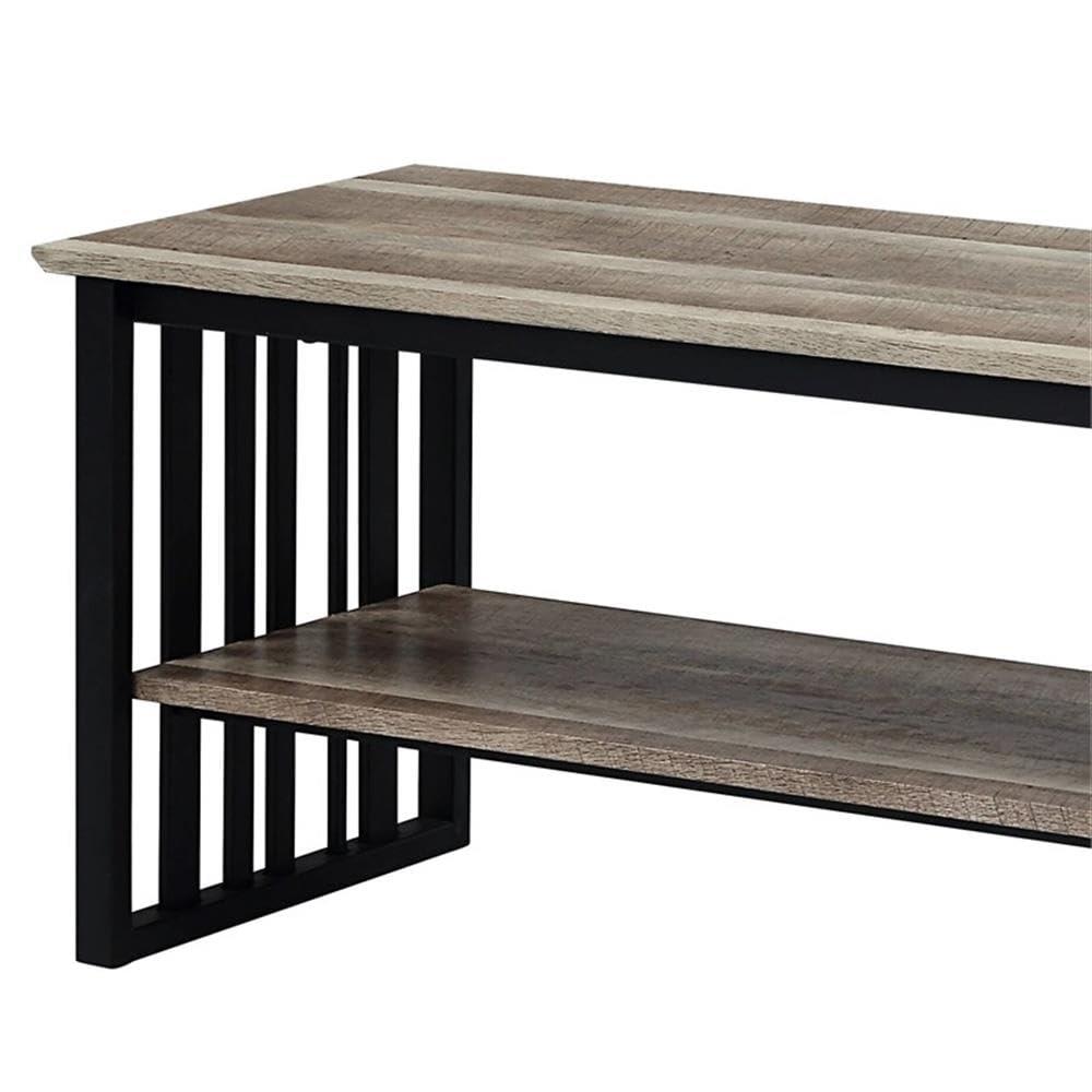 70" Zudora Tv Stand and Console Oak and Sandy Black Finish - Acme Furniture