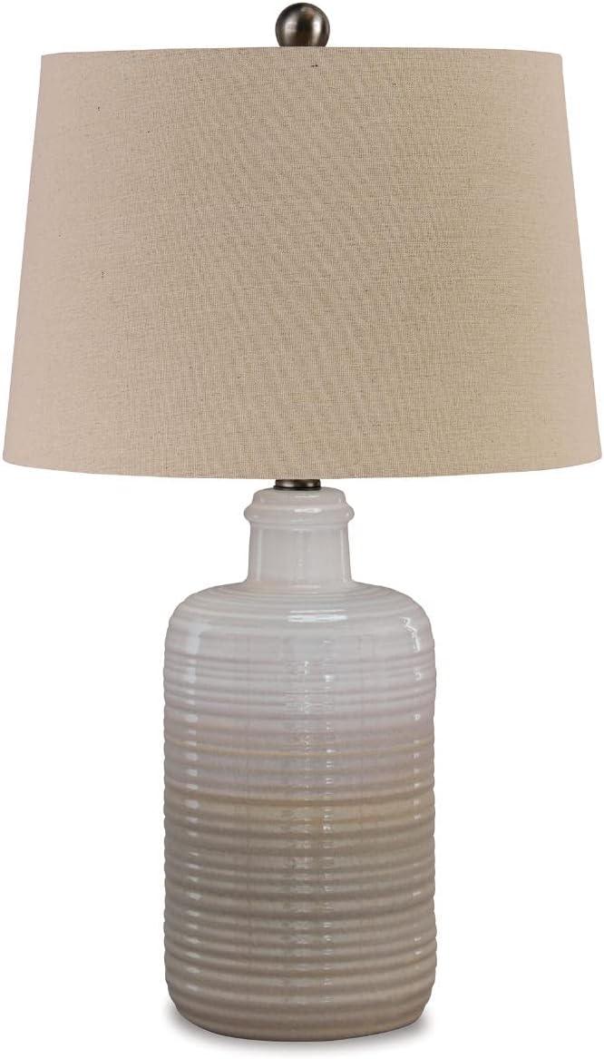 Set of 2 Marnina Ceramic Table Lamps Taupe - Signature Design by Ashley: Glazed Finish, UL Listed, 3-Way Switch