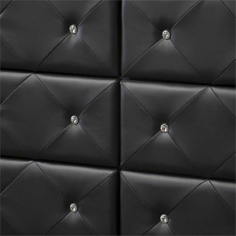 Baxton Studio Luminescence Black Faux Leather Upholstered Dresser