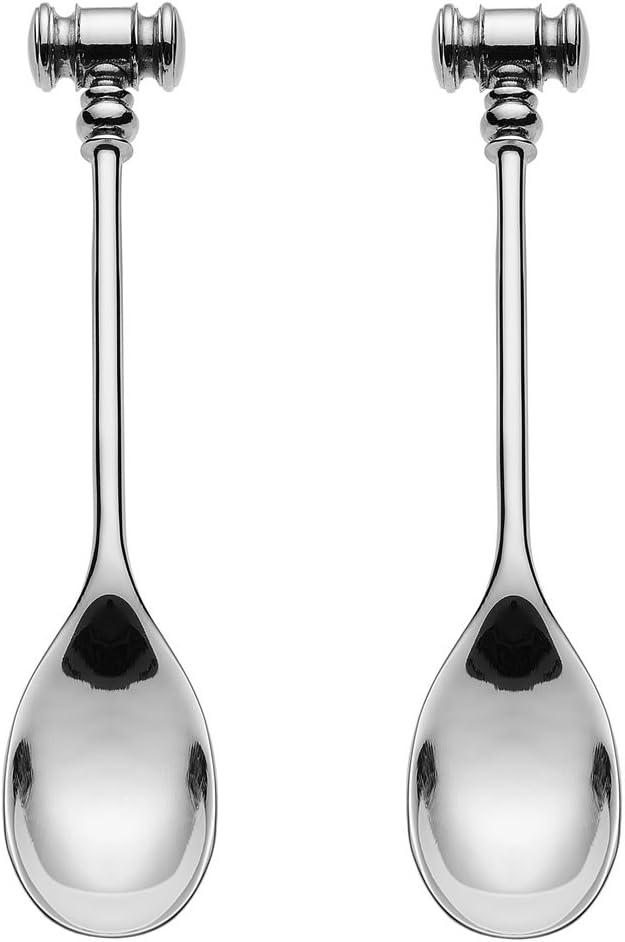 Polished Stainless Steel Egg Spoons with Hammer Tip