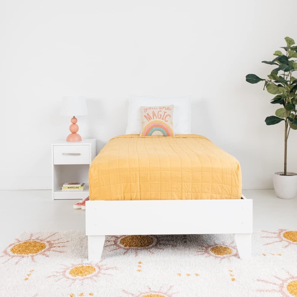Twin Piperton Platform Bed White - Signature Design by Ashley: Modern Style, No Box Spring Needed