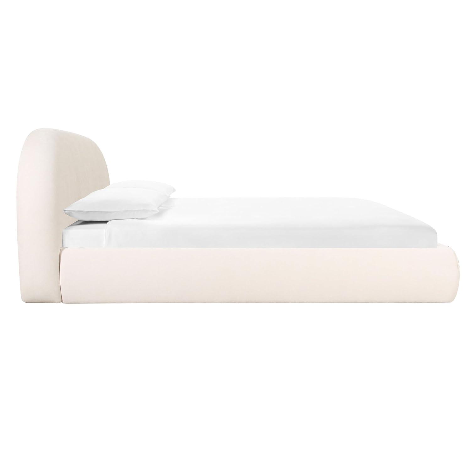 Tov Furniture Bara Cream Textured Velvet Queen Bed