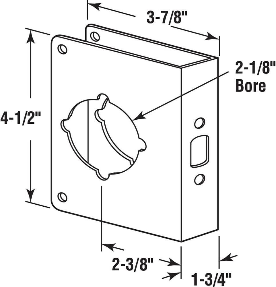 Stainless Steel Lock and Door Reinforcer for 1-3/4 Inch Doors