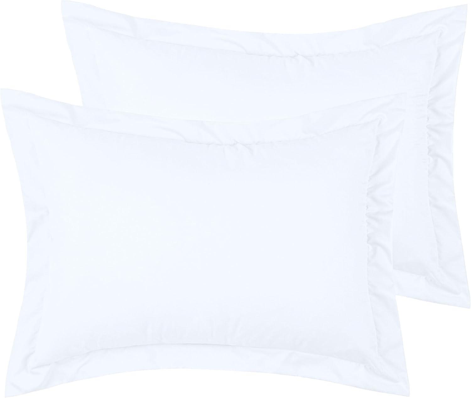 Vedanta Home Collection Standard Size Pillow Shams Standard 20''x 26'' Set of 2 White 600 Thread Count 100% Natural Cotton